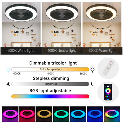 19" Black RGB Smart Ceiling Fan with Remote - view 7