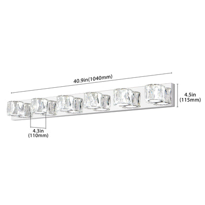 41" 6-Light Chrome Crystal Vanity Wall Light - view 12