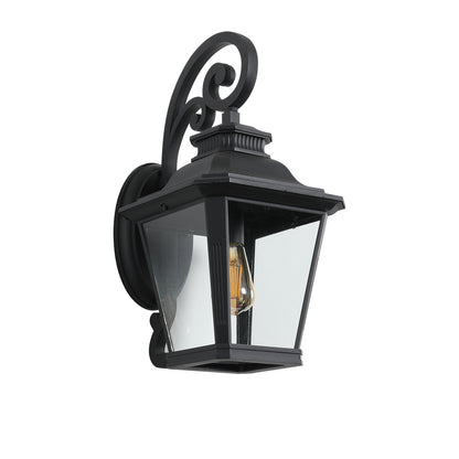 21"H Vintage Black Outdoor Wall Lantern with Clear Glass - view 12