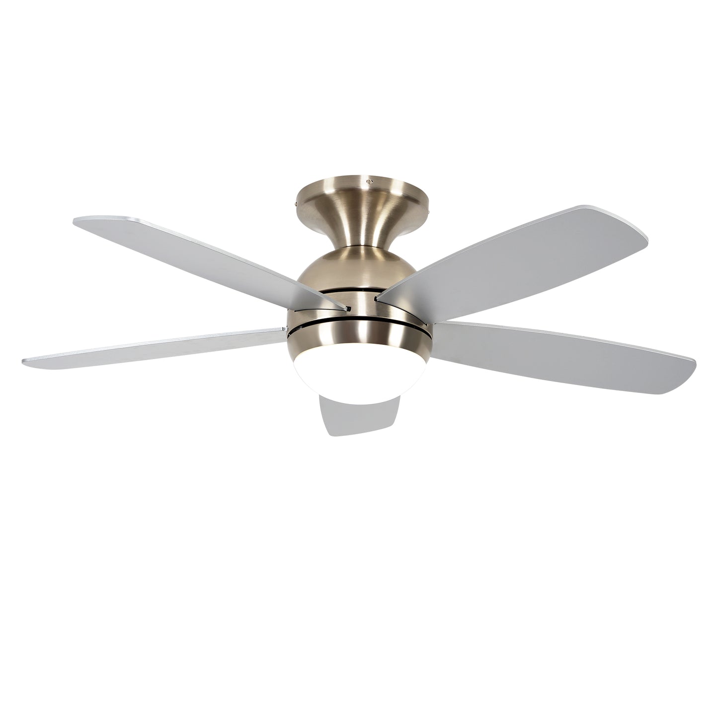 52" Satin Nickel Plywood Blade Ceiling Fan with Remote - view 19
