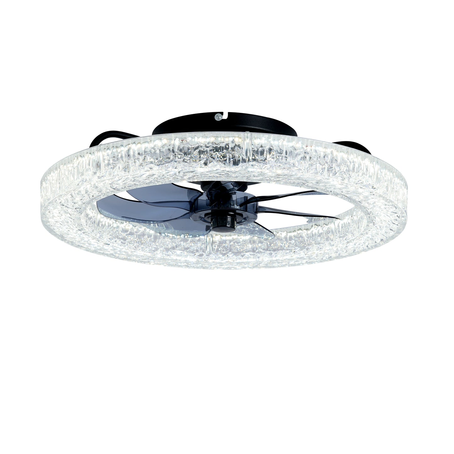Matte Black Acrylic Ice Brick Ceiling Fan with Dimmable LED - view 22