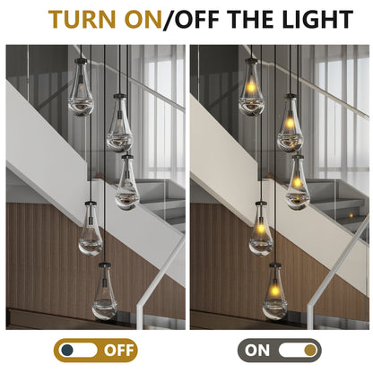 5-Light Black Cluster Pendant Chandelier - view 5