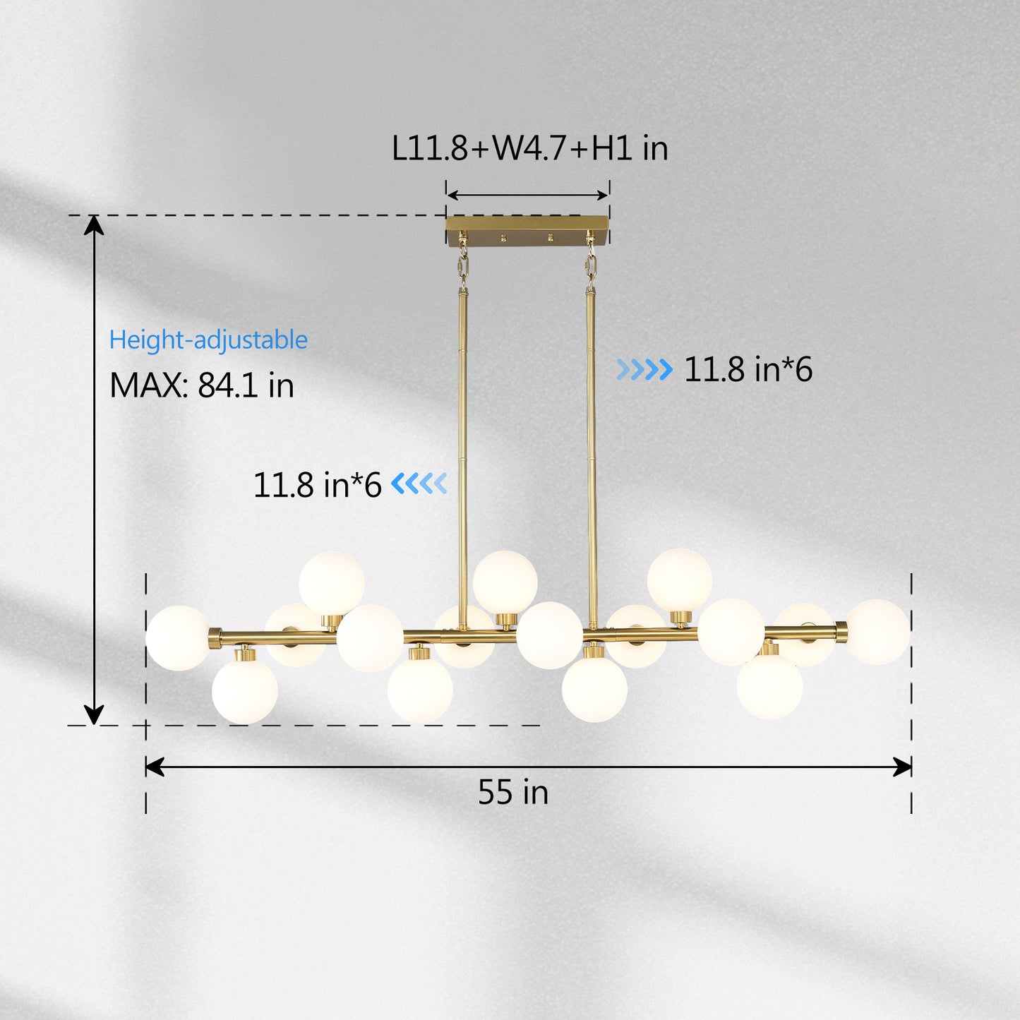 16-Light Gold and Opal Farmhouse Pendant Light - view 8