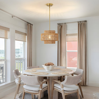 12.6" Boho Hand Woven Rattan Chandelier - view 7
