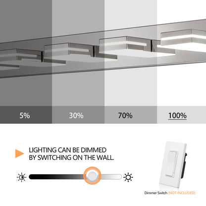Modern 5-Light Chrome LED Vanity Light - view 6
