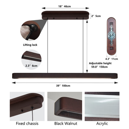 39" Walnut Wood LED Pendant Light - view 9