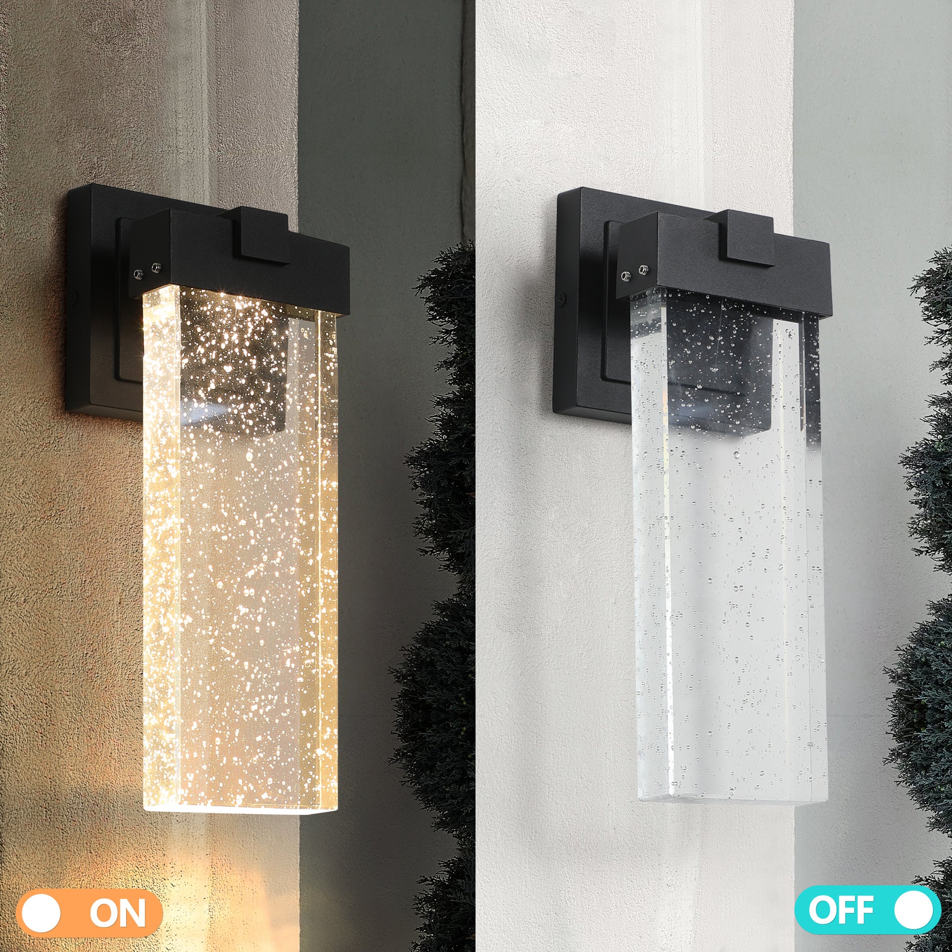 Black Bubble Crystal LED Outdoor Wall Light, Set of 2 - view 7