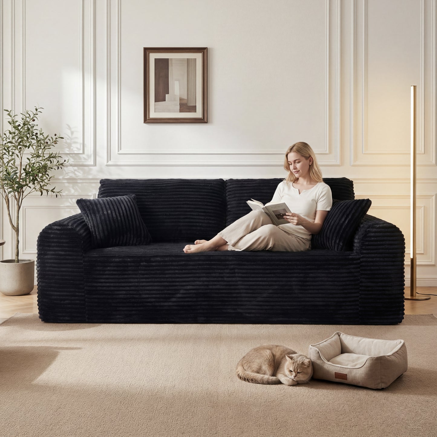 Black 3-Seater Sofa