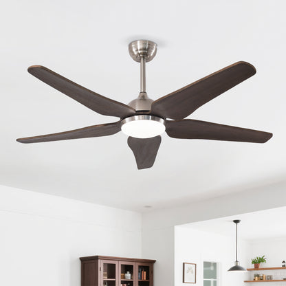 52" Nickel Reversible Ceiling Fan with Light - view 2