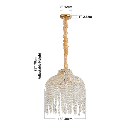 16" 5-Light Gold Waterfall Crystal Chandelier - view 8