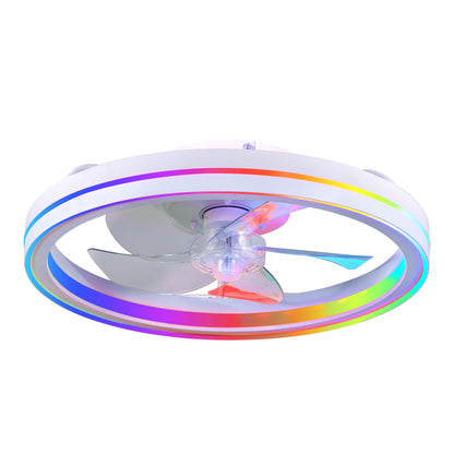 19" White Bladeless Fandelier with Dimmable LED - view 9