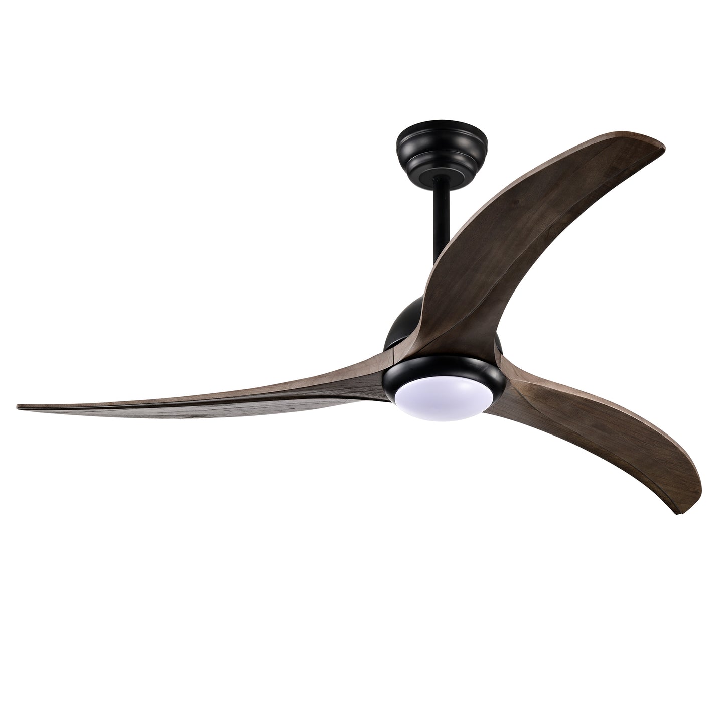 52" Matte Black Solid Wood Ceiling Fan with Remote - view 18