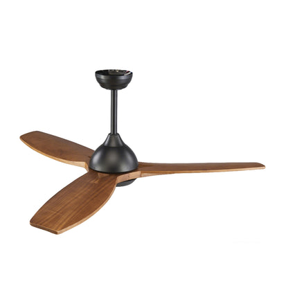 52" Matte Black & Wood Ceiling Fan with Light - view 20