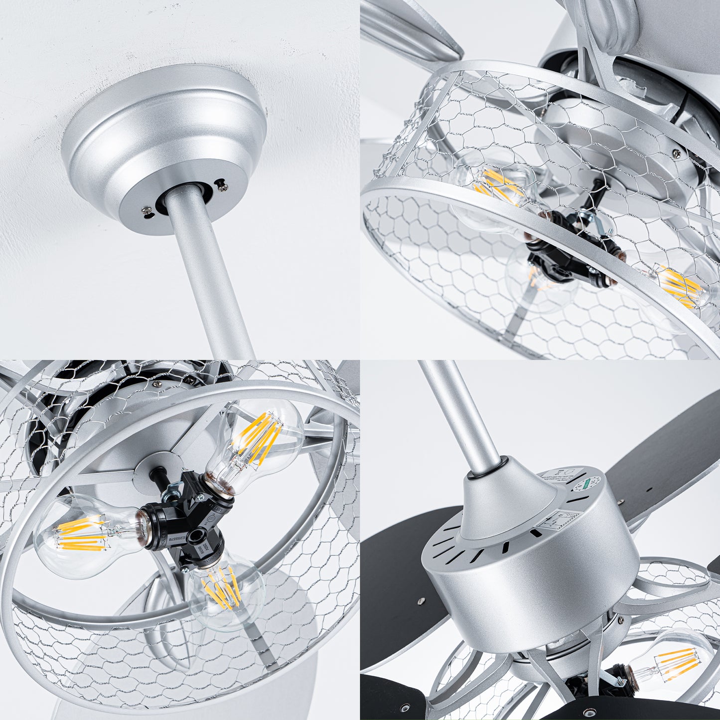 42" Silver Reversible Ceiling Fan with Remote - view 12