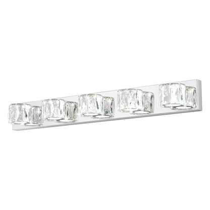 35" 5-Light Chrome Crystal LED Vanity Light - view 14