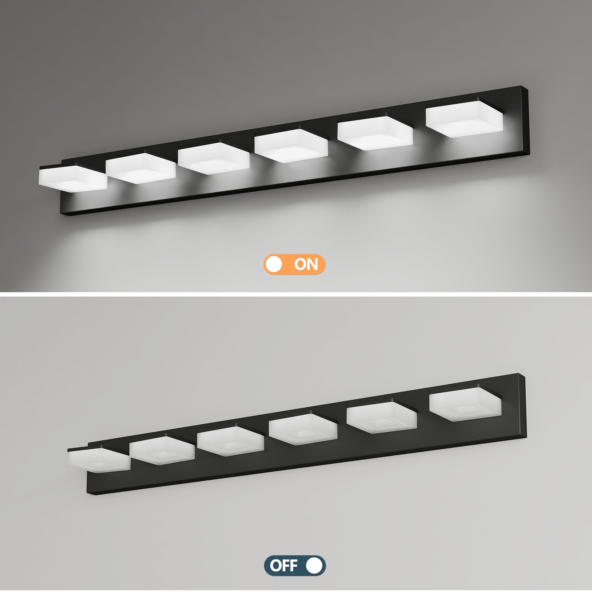 39" 6-Light Matte Black LED Acrylic Vanity Light - view 6