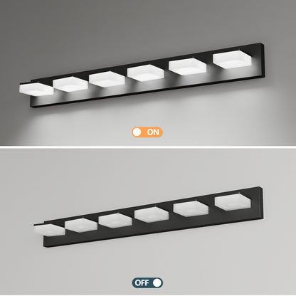 39" 6-Light Matte Black LED Acrylic Vanity Light - view 6