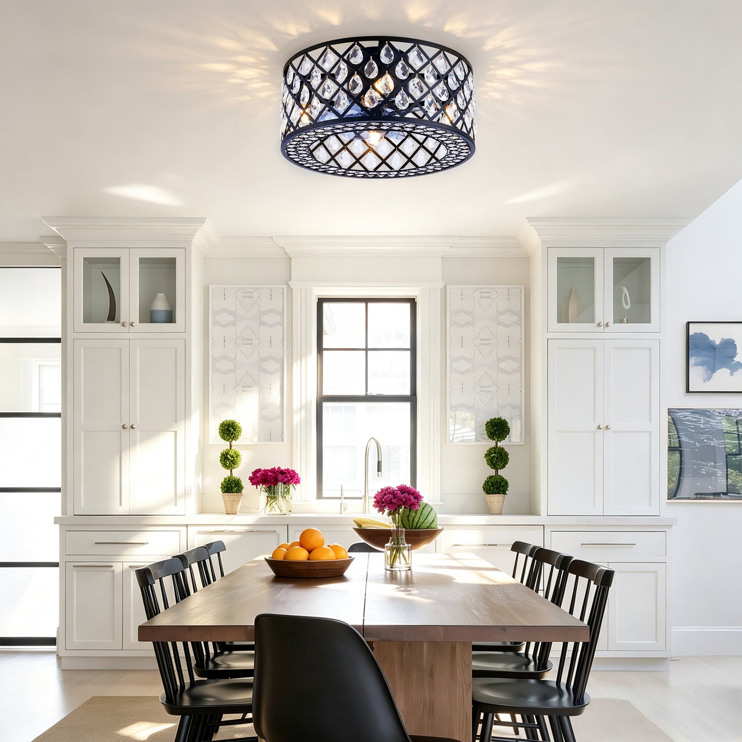 18.11" Crystal Flush Mount Ceiling Fan with Remote - view 3