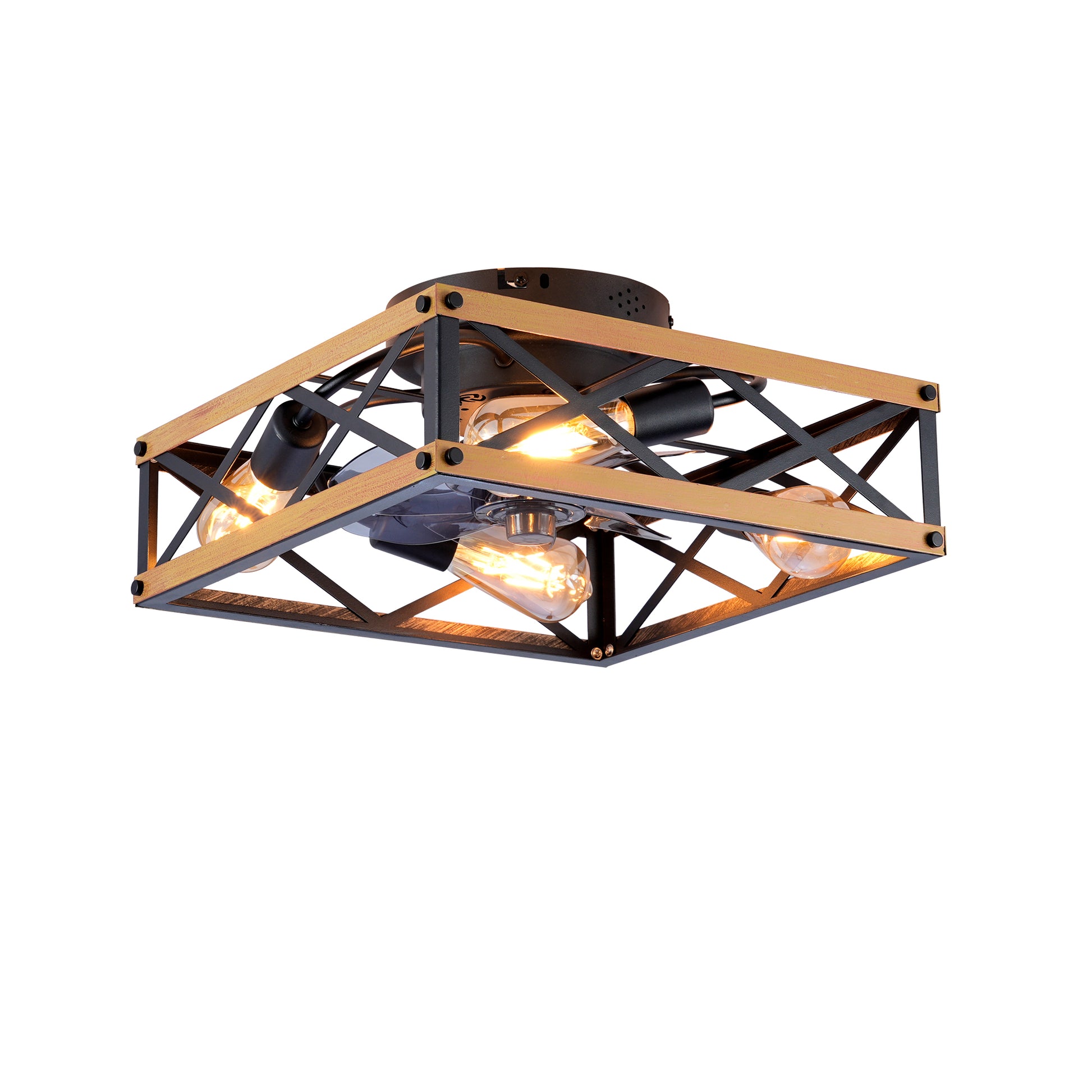 22.6" Bronze Flush Mount Ceiling Fan with Remote - view 16