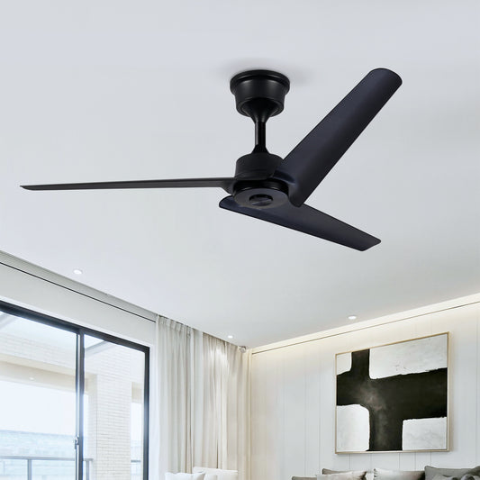 52" Black 3-Blade Ceiling Fan with Remote - view 2