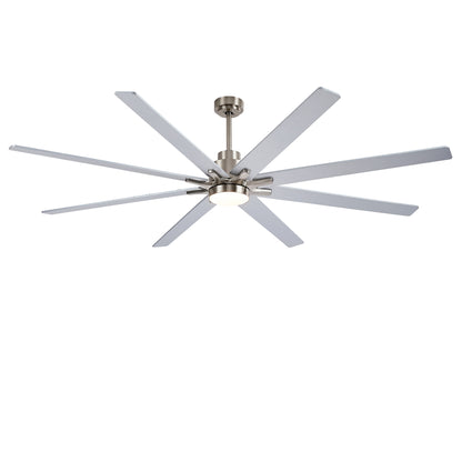 84" Nickel 8-Blade Ceiling Fan with Dimmable LED - view 19