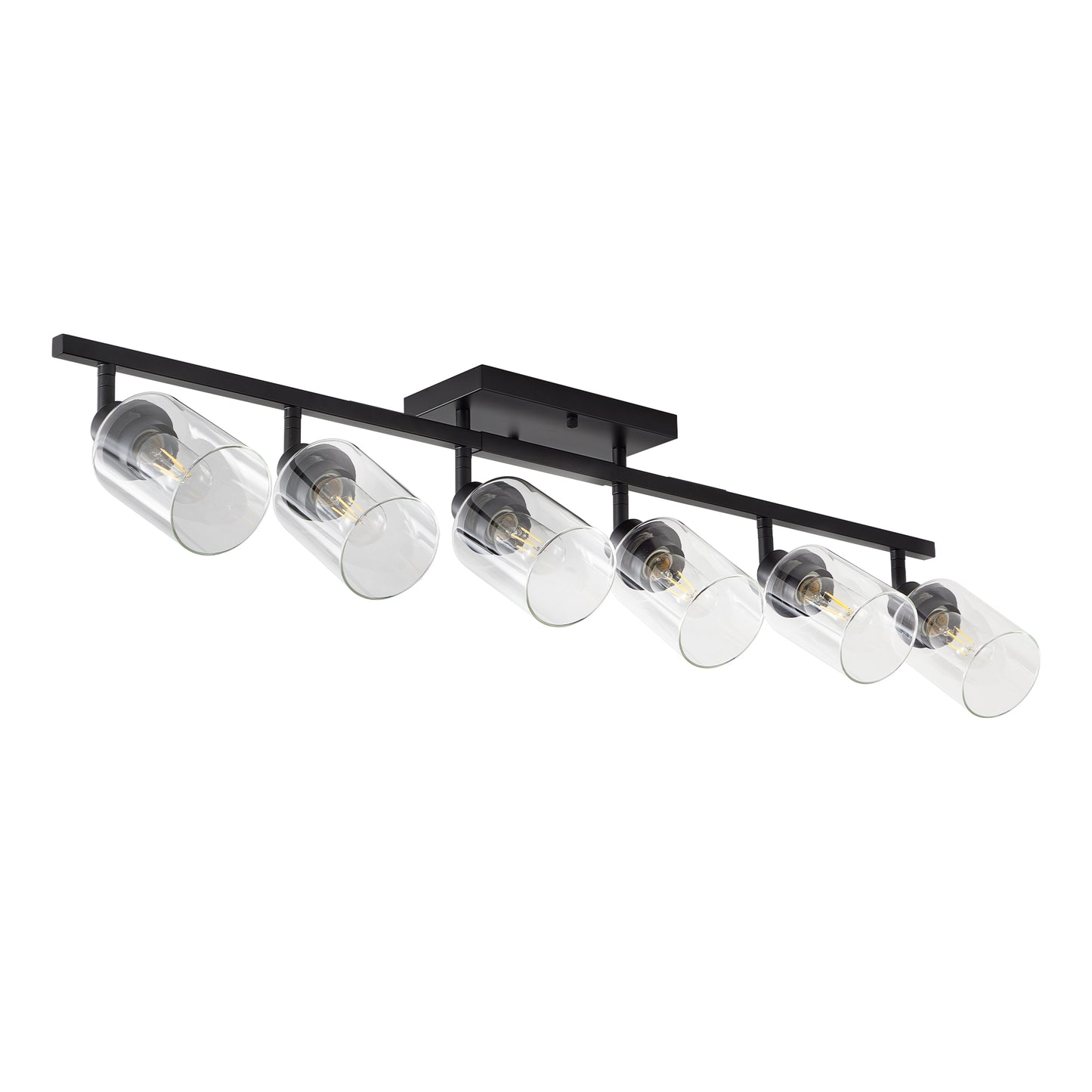 6-Light Black Track Lighting Kit with Glass Shades - view 9