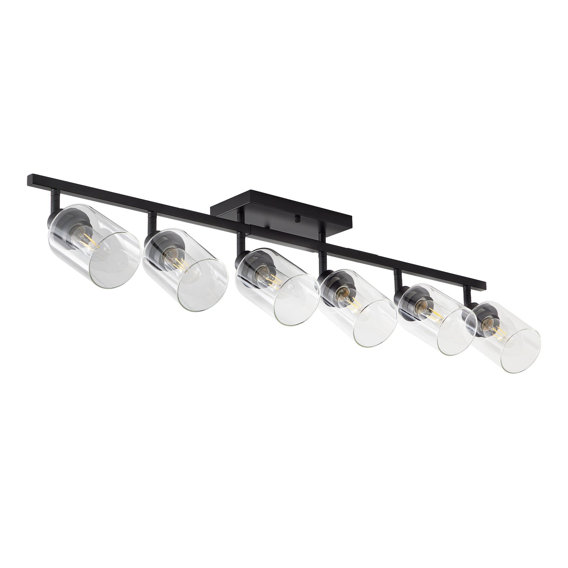 6-Light Black Track Lighting Kit with Glass Shades - view 9