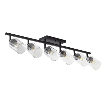 6-Light Black Track Lighting Kit with Glass Shades - view 9