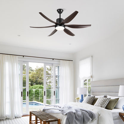 56" Matte Black 6-Blade Ceiling Fan with Remote - view 4