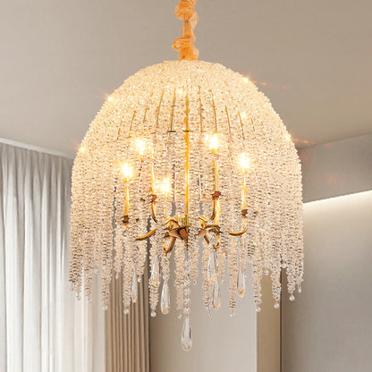 20" 6-Light Gold Crystal Waterfall Chandelier - view 4