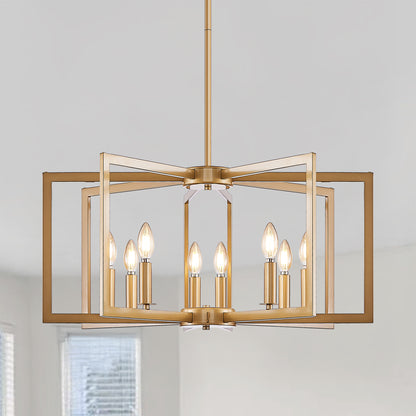 27" 8-Light Gold Geometric Chandelier - view 6