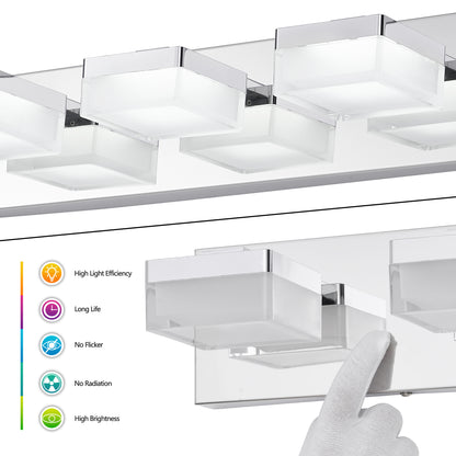 4-Light Chrome LED Bathroom Vanity Light - view 8