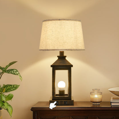 20.5" Black & Gold Farmhouse Touch Table Lamp - view 2