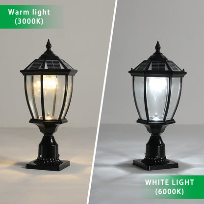 20"H Black Solar LED Outdoor Lantern Light - view 3