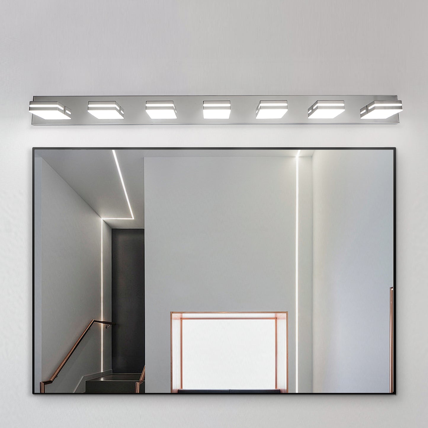 7-Light Chrome Minimalist LED Vanity Light - view 4