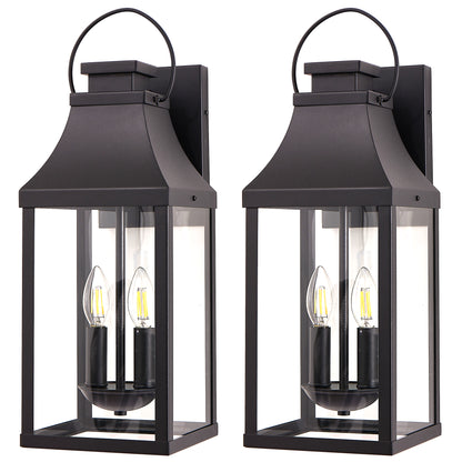 20" Black Outdoor Wall Lantern, Set of 2 - view 9