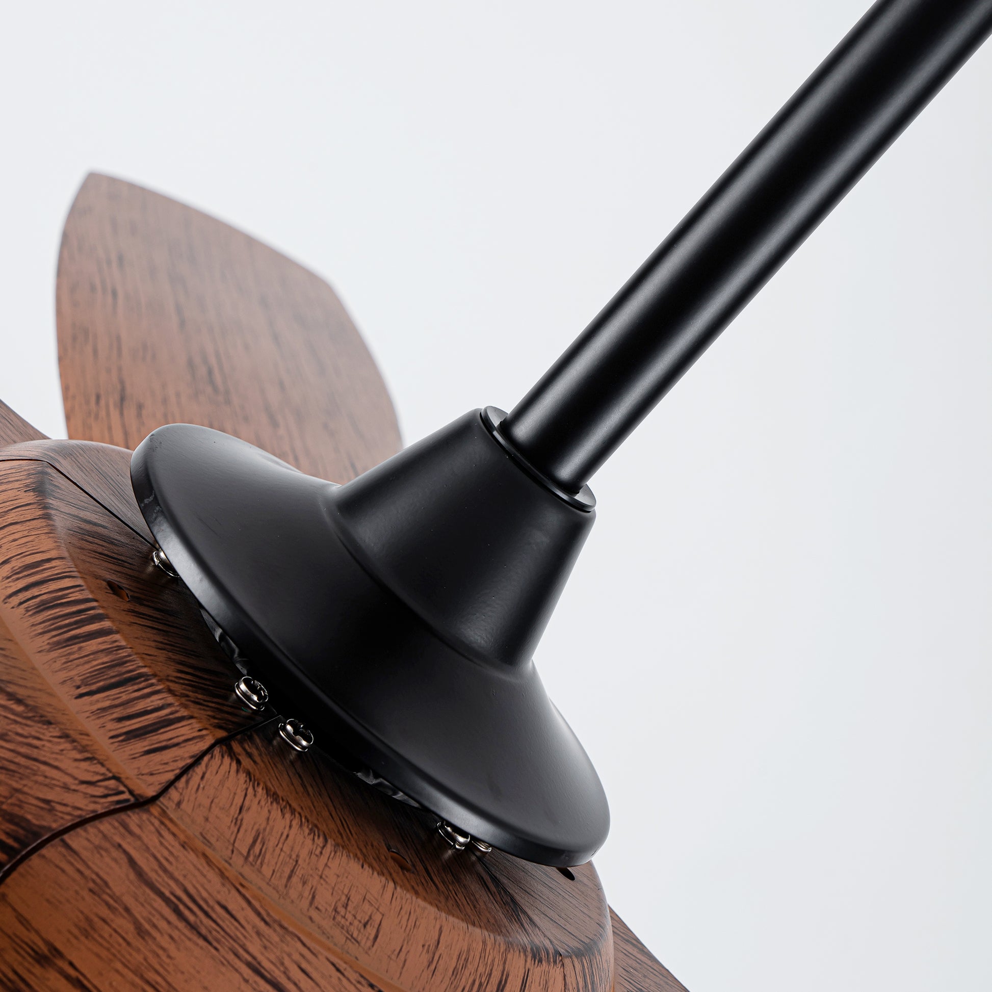 56" 5-Blade Matte Black & Wood Ceiling Fan with Remote - view 19
