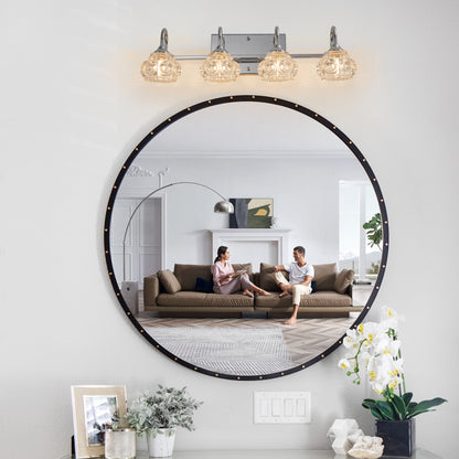 23" 4-Light Nickel Vintage Crystal Vanity Light - view 3