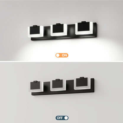 3-Light Modern Black LED Vanity Wall Light - view 6