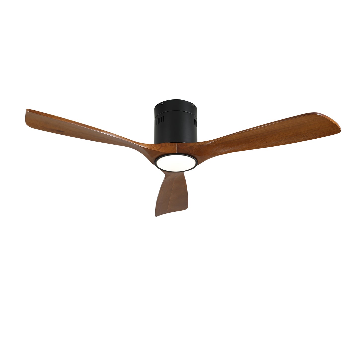 52" Matte Black & Wood Ceiling Fan with Dimmable LED - view 16