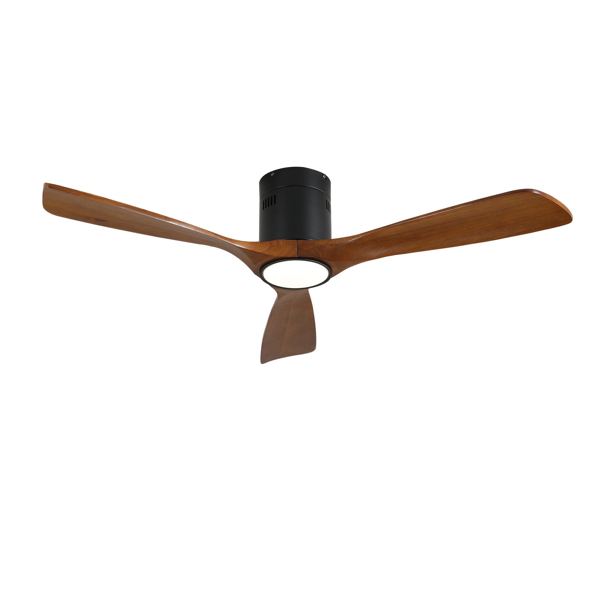 52" Matte Black & Wood Ceiling Fan with Dimmable LED - view 16