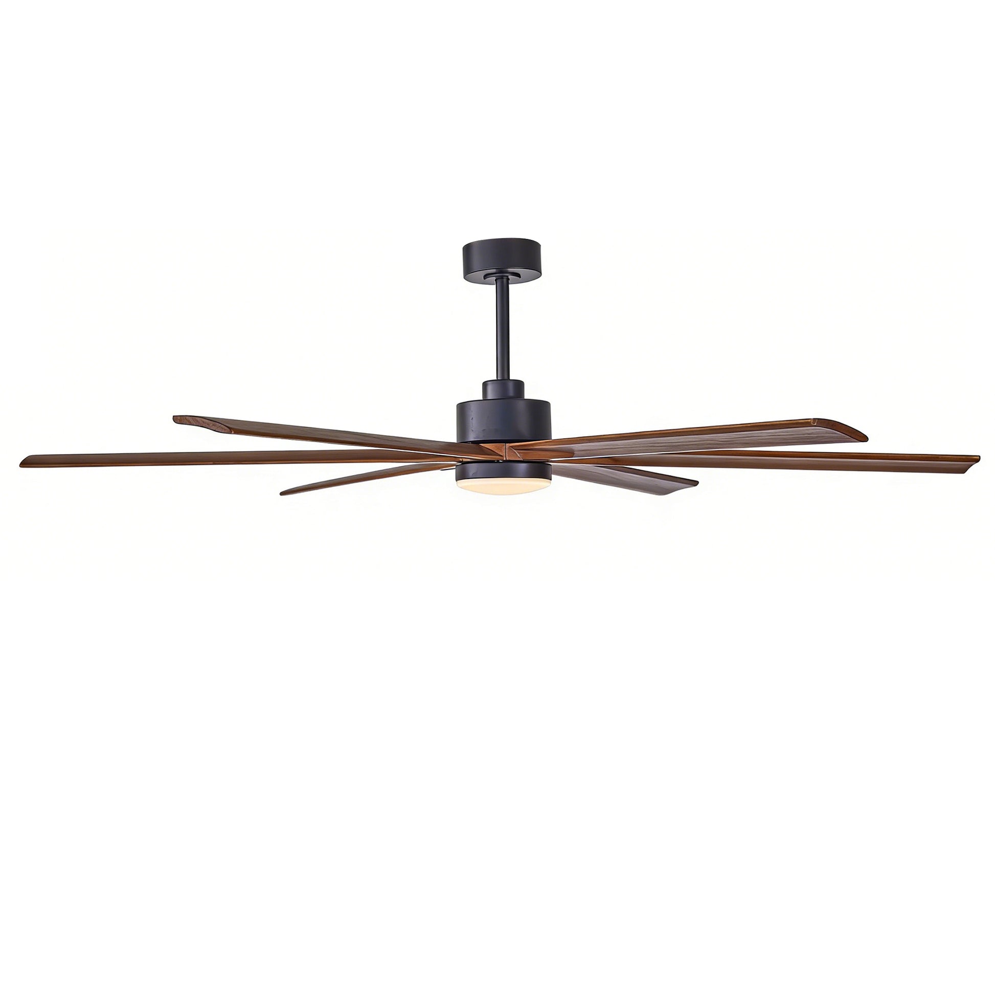 70" Matte Black & Walnut Solid Wood Ceiling Fan - view 21