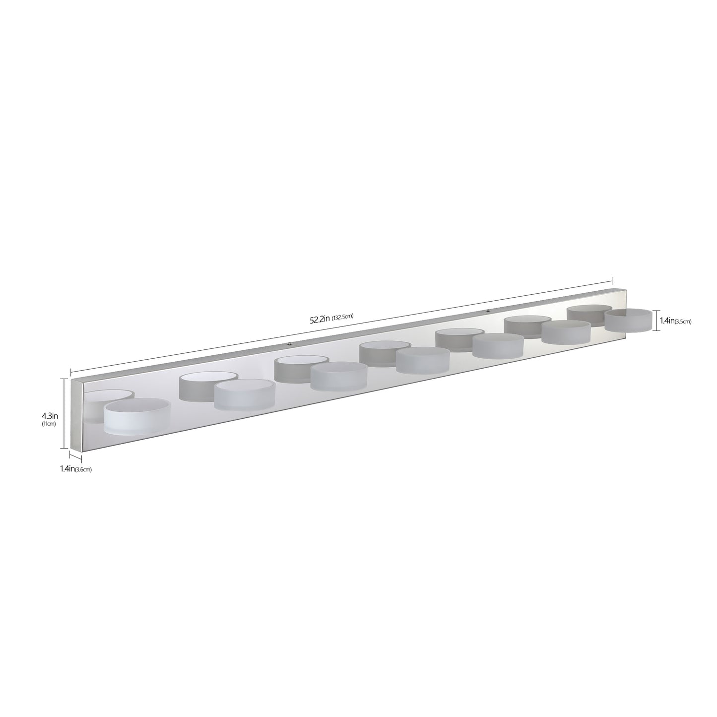 52" 7-Light Chrome Vanity Light with Dimmable LED - view 8
