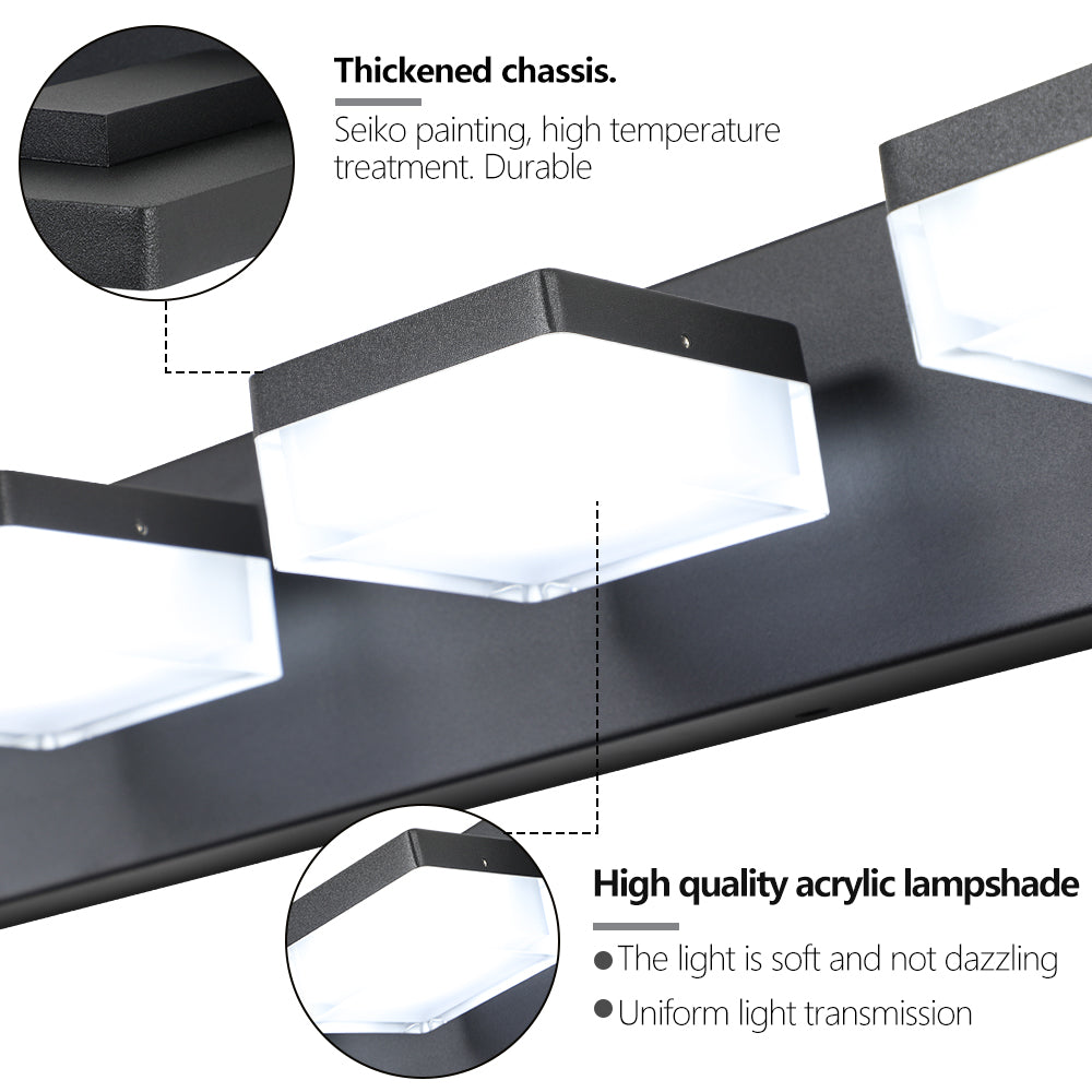 6-Light Modern Black LED Vanity Mirror Light - view 9