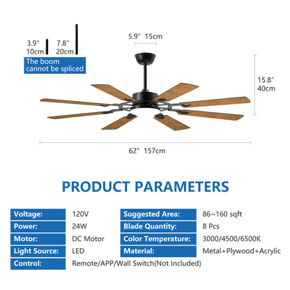 60" Black Windmill Ceiling Fan with Remote - view 8