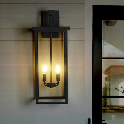 26"H Black Outdoor Wall Lantern with Clear Glass - view 3