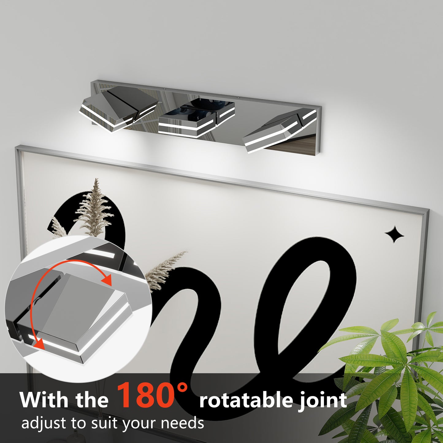 3-Light Chrome Minimalist LED Vanity Light - view 4