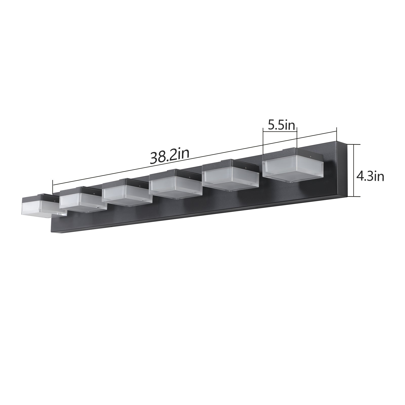 6-Light Modern Black LED Vanity Mirror Light - view 11