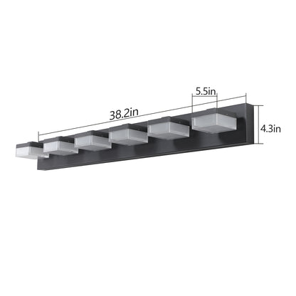 6-Light Modern Black LED Vanity Mirror Light - view 11
