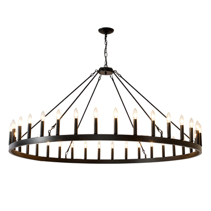 59" Wagon Wheel Farmhouse Chandelier, 36-Light - view 11